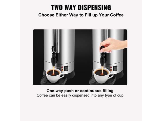 Commercial Coffee Urn, 110 Cups Stainless Steel Large Coffee Dispenser, 1500W 110V Electric Coffee Maker Urn For Quick Brewing, Hot Water Urn with...