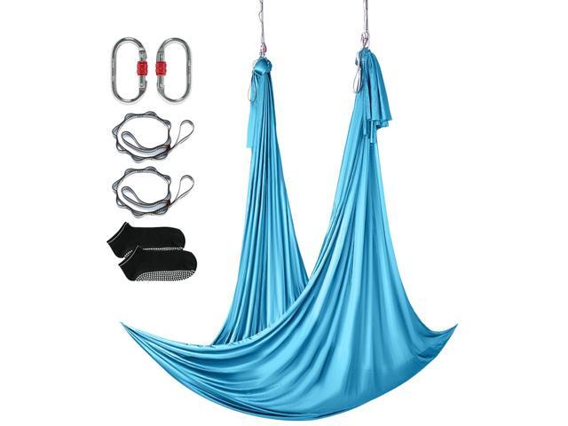 Aerial Yoga Hammock & Swing, 5.5 Yards, Aerial Yoga Starter Kit with 100gsm Nylon Fabric, Full Rigging Hardware & Easy Set-up Guide, Antigravity...