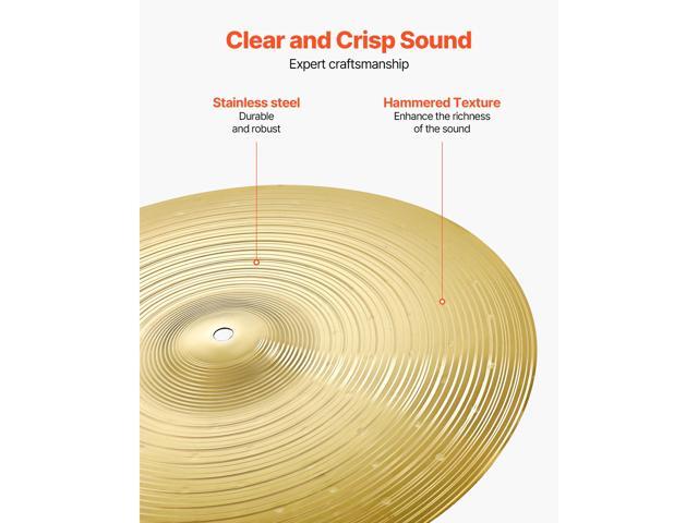 Cymbal Pack, 6 Pieces Cymbals for Drum Set, Alloy Cymbals Drum Set Includes 14-inch Hi-Hats, 16-inch Crash, 18-inch Crash, 20-inch Ride, 10-inch...