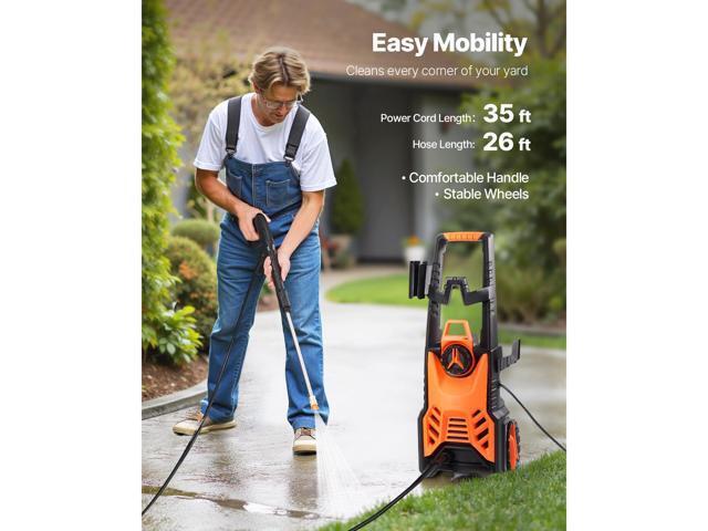 Electric Pressure Washer, Max 4500 PSI and 3.2 GPM, High Power Pressure Cleaning Machine with 4 Quick Connect Nozzles and a Foam Cannon, Ideal for...
