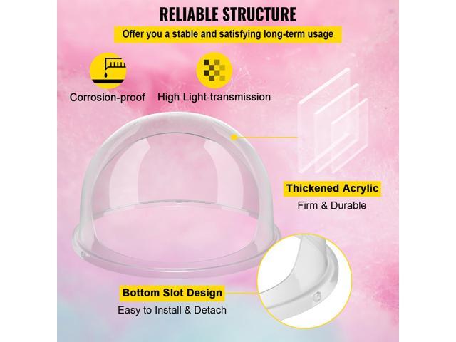 20.5' Diameter Candy Floss Cover for Candy Floss Maker Machine 52cm Dome Shield Cover of Commercial Candyfloss Machine Dome Cover Shield Cover...