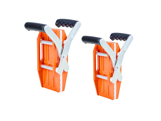 Double Handed Stone Carrying Clamps, 660 lbs Load Capacity, 2 Pack Granite Panel Carriers Lifting Tools with Rubber-lined (0-2.36 Inches), Heavy...