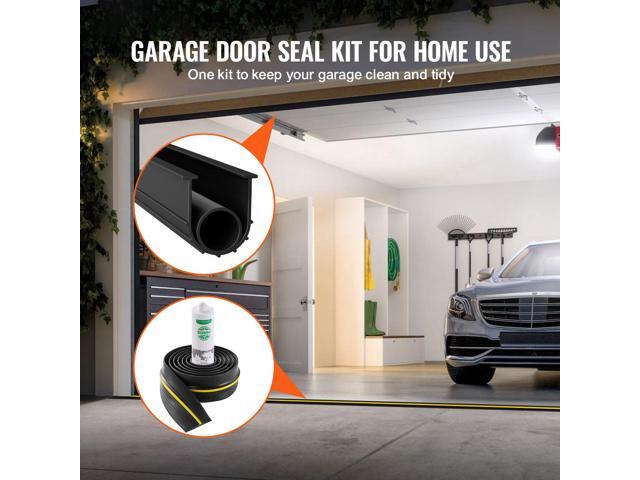 Garage Door Threshold and Bottom Seals Kit, 10 FT U Shape+O Ring Universal Garage Door Bottom Seal Weatherstrip PVC, Combine with Weatherproof...