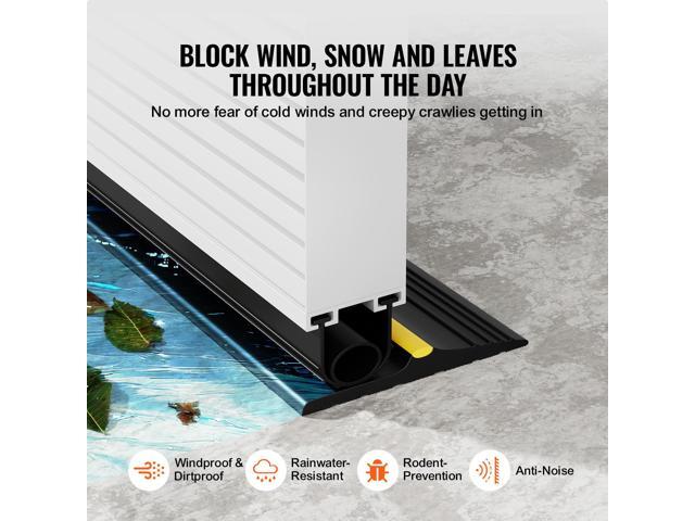 Garage Door Threshold and Bottom Seals Kit, 10 FT U Shape+O Ring Universal Garage Door Bottom Seal Weatherstrip PVC, Combine with Weatherproof...