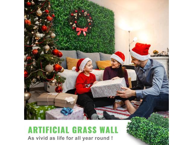 12PCS 24/'x16/' Grass Wall Panels for 32 SQ Feet, Boxwood Hedge Wall Panels, Artificial Grass Backdrop Wall 1.6/', Privacy Hedge Screen UV...