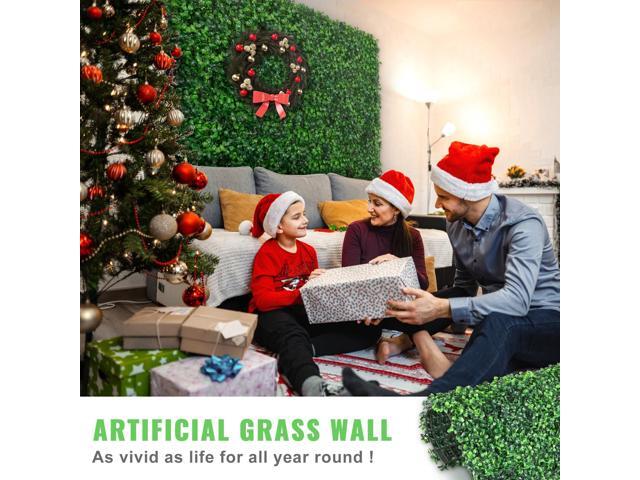 Artificial Boxwood Panel UV 24pcs Boxwood Hedge Wall Panels Artificial Grass Backdrop Wall 20/' X 20/' 4 cm Green Grass Wall Fake Hedge for Decor...