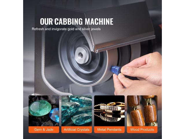 VEVOR Cabbing Machine, 6' 1/4HP 1800rpm Efficient, Lapidary Rock Grinder Polisher With Lamp & Water Pump, Gem Faceting Machine, Rock Grinding...