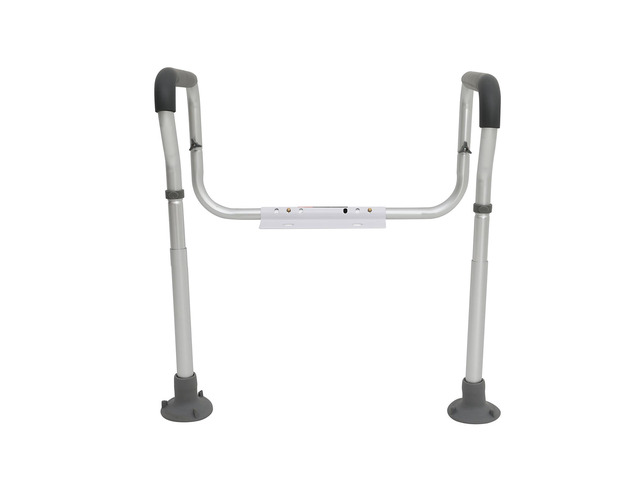 Toilet Safety Rail, Bathroom Toilet Seat Frame, Adjustable Width & Height Fit Most Toilets, Supports 300lbs, Toilet Handles Grab Bars with Padded...
