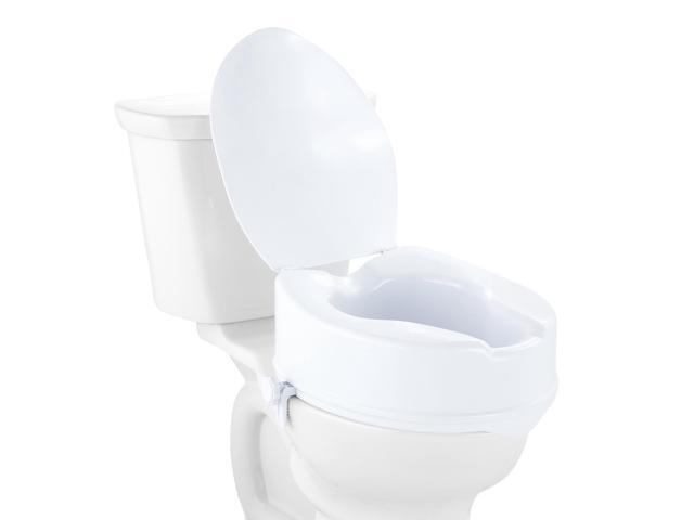 Raised Toilet Seat, 6' Height Raised, 300 lbs Weight Capacity, Universal Toilet Seat Riser, Screw Rod Locking, with Toilet Seat, for Elderly,...
