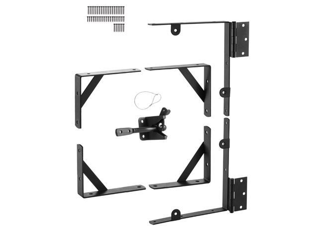Gate Corner Brace Bracket, Anti Sag Gate Frame Hardware Kit, Gate Frame Brace Bracket with Latch Lock Rope, Latch Lock, for Shed Doors, Corral...