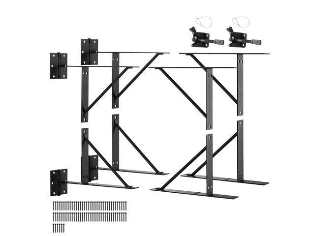 Gate Corner Brace Bracket, 2 Sets, Anti Sag Gate Frame Hardware Kit, Gate Frame Brace Bracket with Latch Lock, Screws, for Shed Doors, Corral...