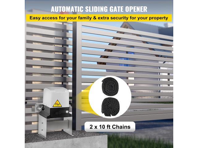 Automatic Sliding Gate Opener 1400LBS with 2 Remote Controls, Gate Operator Hardware Kit for Security, Move Speed 43ft Per Min, Electric Rolling...
