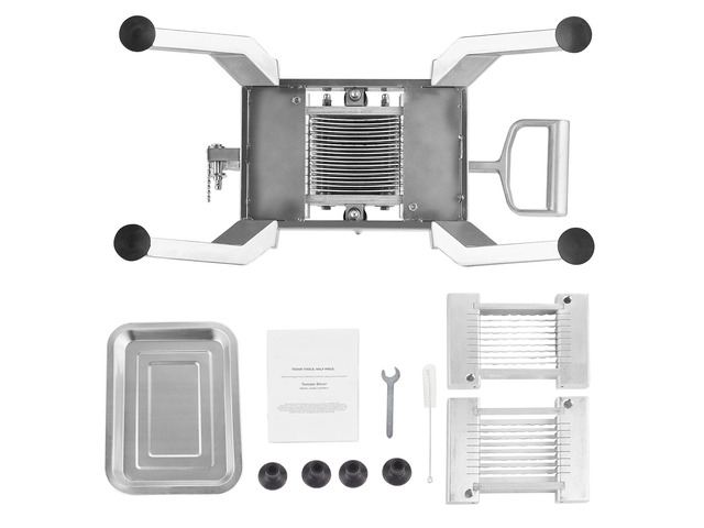 VEVOR Commercial Vegetable Slicer, 1/4 and 1/2 inch Tomato Slicer, Stainless Steel and Aluminum Alloy Vegetable Cutter Slicer, Manual Tomato Slicer...