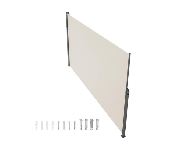Retractable Side Awning, 71''x 138'' Outdoor Privacy Screen, 180g Polyester Water-proof Retractable Patio Screen, UV 30+ Room Divider Wind Screen...