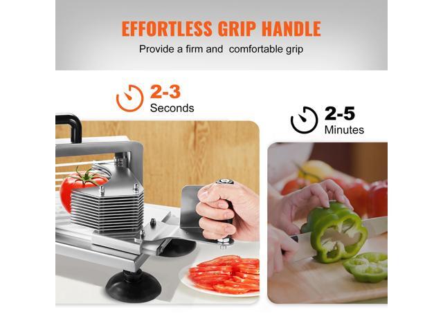 Commercial Tomato Slicer, 3/8 inch Tomato Cutter Slicer, Stainless Steel Heavy Duty Tomato Slicer Machine, Manual Tomato Slicer with Non-slip Feet,...
