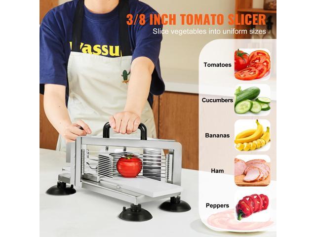 Commercial Tomato Slicer, 3/8 inch Tomato Cutter Slicer, Stainless Steel Heavy Duty Tomato Slicer Machine, Manual Tomato Slicer with Non-slip Feet,...