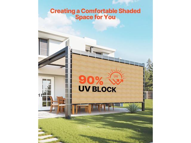 90% Sun Shade Cloth, 12 x 20 ft Pergola Shade Cover with Stainless Steel Grommets, Sun Shades Canopy Privacy Screen with 160 GSM HDPE Material, for...