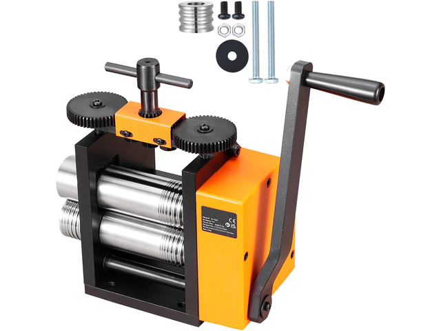 Rolling Mill, 2.95'/75 mm Jewelry Rolling Mill Machine, 1: 2 Gear Ratio, 3-in-1 Multi-function Rolling Mill, 0.03-6.5mm Press Thickness for Metal...