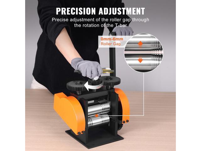 Rolling Mill, 1.77'/45 mm Jewelry Rolling Mill Machine, 1: 2.4 Gear Ratio, 3-in-1 Multi-function Rolling Mill, 0-6 mm Press Thickness for Metal...
