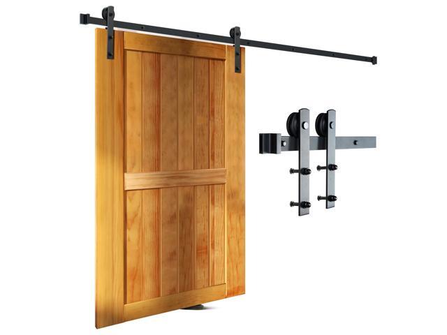 VEVOR 8FT Sliding Barn Door Hardware Kit, 330LBS Loading Heavy Duty Barn Door Track Kit for Single Door, Fit 3.7-4.3FT Wide and 1.3'-1.8' Thick...