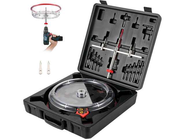 Adjustable Hole Saw Cutter Kit, 1-5/8/' to 11-13 /16/' (40-300 mm), Recessed Hole Saw with PC Dust Shield, Two Replaceable Pilot Drill Bits, for...