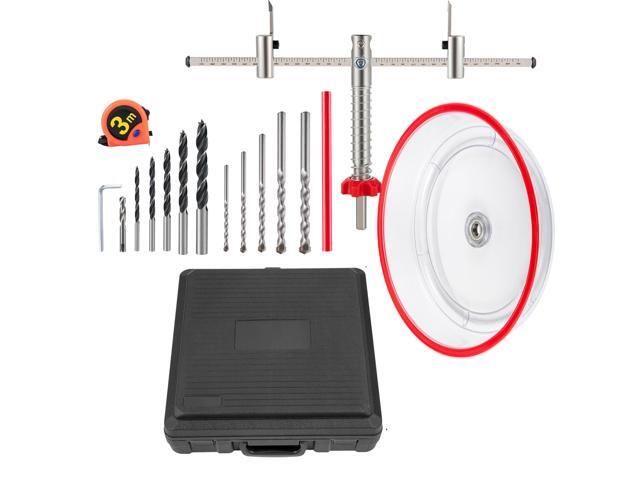 VEVOR Adjustable Hole Saw Cutter Kit, 1-5/8 to 8 (40-200 mm), Twin Blade Recessed Hole Saw with PC Dust Shield, Two Replaceable Pilot Drill Bits,...