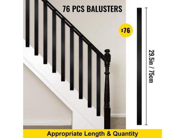 Deck Balusters, 76 Pack Metal Deck Spindles, 29.5'x1'x0.2' Staircase Baluster with Screws, Aluminum Alloy Deck Railing for Wood and Composite Deck,...