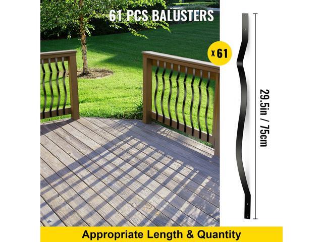 Deck Balusters, 61 Pack Metal Deck Spindles, 29.5/'x1/' Staircase Baluster with Screws, Aluminum Alloy Deck Railing for Wood and Composite Deck,...