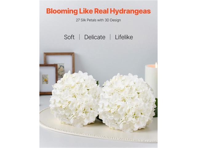 Artificial Flowers, 105 pcs Real Looking White Silk Fake Hydrangea Bulk, White Faux Bridal Shower with Stems for DIY Wedding Bouquets, Home...