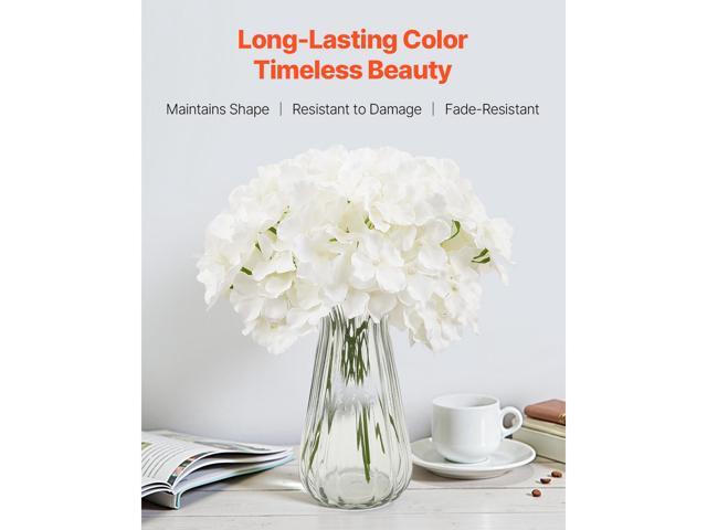 Artificial Flowers, 105 pcs Real Looking White Silk Fake Hydrangea Bulk, White Faux Bridal Shower with Stems for DIY Wedding Bouquets, Home...