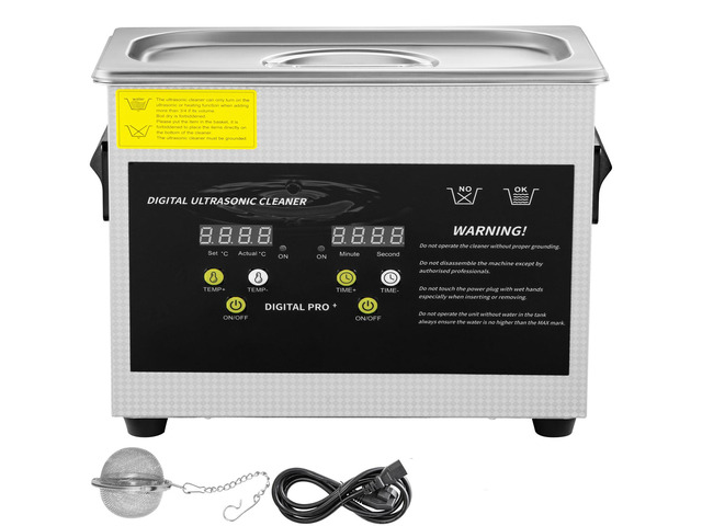 3L Upgraded Ultrasonic Cleaner (200W Heater,120W Ultrasonic) Professional Digital Lab Ultrasonic Parts Cleaner with Heater Timer for Jewelry...