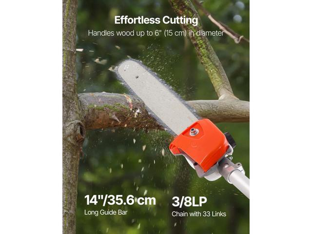 Gas Pole Saw, 52CC 2 Stroke Gas Powered Pole Saws with 14 in Cutting Bar, Cordless Tree Trimmer with 30 fl. oz Fuel Tank, 7.2 to 10 ft Extendable,...