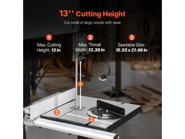 Band Saw, 13.39-Inch, Benchtop Bandsaw with Stand, 440-846 RPM Continuously Viable Speed, 1100W 1-1/2HP, 110V, Optimized Work Light, and Miter...