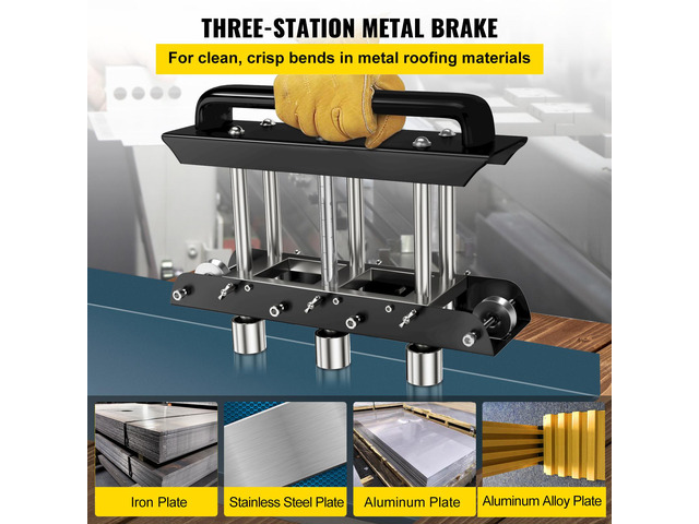 VEVOR Three-Station Edge Roller, Large Radius, 0-90 Bending Angle Sheet Metal Brake, Quickly Adjusts for Making 0.63'-5.7' Bends in 30-19 Gauge...