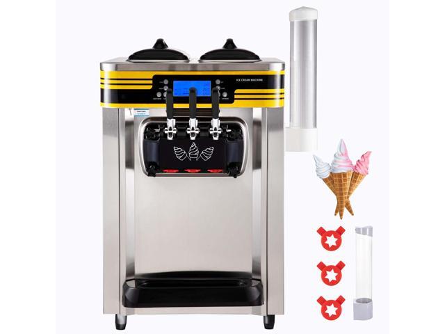 Commercial Ice Cream Maker, 22-30L/H Yield, 2350W Countertop Soft Serve Machine with 2x6L Hopper 2L Cylinder LCD Panel Puffing Shortage Alarm,... Commercial Ice Cream Maker, 22-30L/H Yield, 2350W Countertop Soft Serve Machine with 2x6L Hopper 2L Cylinder LCD Panel Puffing Shortage Alarm,...