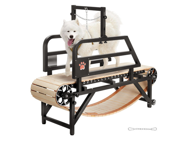 Dog Treadmill for Medium Dogs, 330lbs Weight Capacity, Dog Running Machine with Adjustable Ramps, 15.5' Runway Dog Pacer Slatmill, Pet Treadmill...