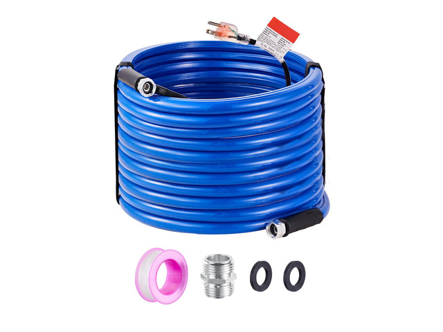75ft Heated Water Hose for RV, Heated Drinking Water Hose Antifreeze to -45°F, Automatic Self-regulating, 5/8' I. D. with 3/4' GHT Adapter, Lead and...