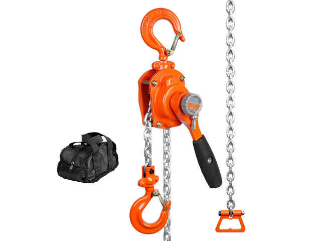Manual Lever Chain Hoist, 1/2 Ton 1100 lbs Capacity 5 FT Come Along, G80 Galvanized Carbon Steel with Weston Double-Pawl Brake, Auto Chain Leading...