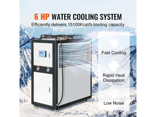 VEVOR Industrial Water Chiller, 9.4HP 16 Gal Air-Cooled Industrial Water Chiller, 15,100 Kcal/h Cooling Capacity with Finned Condenser...