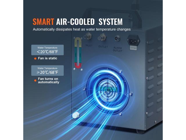 VEVOR Industrial Water Chiller, CW-3000, 80W Air-Cooled Industrial Water Cooler Cooling System with 12 L Water Tank Capacity 12 L/min Maximum Flow...