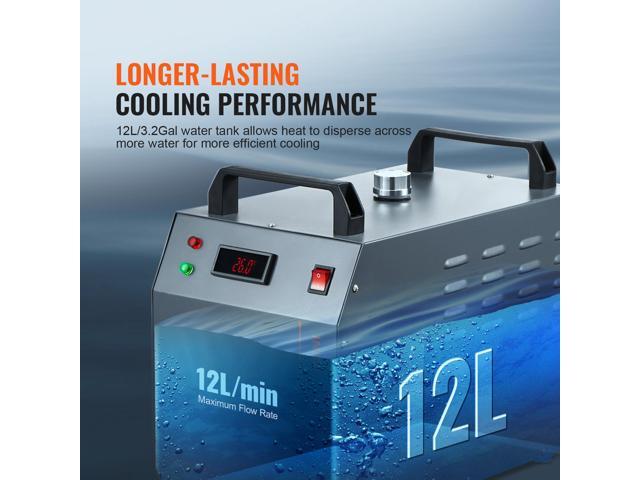VEVOR Industrial Water Chiller, CW-3000, 80W Air-Cooled Industrial Water Cooler Cooling System with 12 L Water Tank Capacity 12 L/min Maximum Flow...
