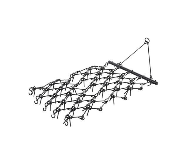 Drag Harrow, 4 x 4 ft Durable Chain Harrow with 69 Sharp Teeth, Suitable for ATV UTV Tractor, Ideal for Soil Preparation, Seeding, Smoothing...