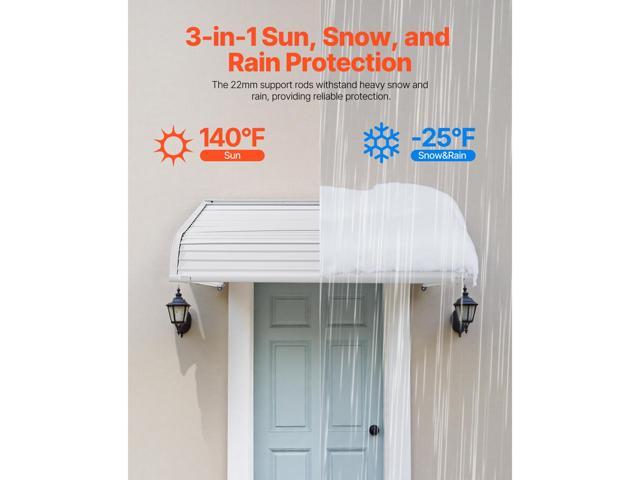 Aluminum Awning 40 x 42 in, Durable Window Awning Door Canopy, Lightweight and Stable Aluminum Exterior Awnings Rain Snow Sunlight Protection for...