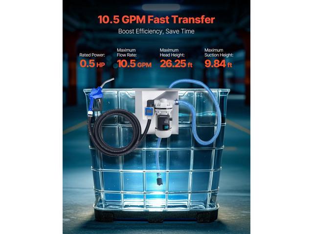 110V DEF Transfer Pump Kit, 10.5 GPM, Diaphragm Self Priming Electric Water Pump for Diesel Exhaust Fluid Urea, with Mounting Bracket Flow Meter...