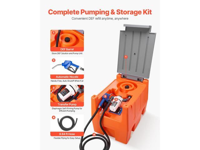 12V DEF Transfer Pump Kit, 8.5 GPM, Diaphragm Irrigation Self Priming Electric Water Pump, with 58 Gallon Tank, Automatic Nozzle, 13.12 ft Hose,...