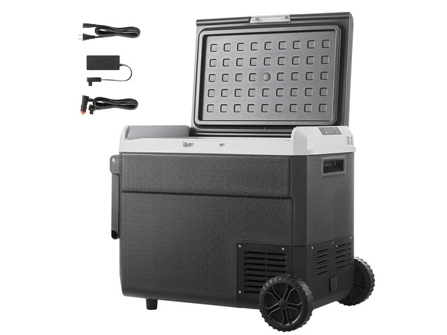 12 Volt Car Refrigerator, 63.4QT/60L Car Fridge, Portable Electric Cooler with Wheels and Handle, -4~68, 12/24V DC and 100- 240V AC Compressor...