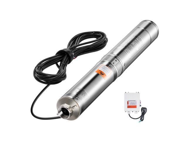 Deep Well Submersible Pump, 1 HP Output Power, 230V, 31.7 GPM Flow 207 ft Head, with 32.81 ft Cord External Control Box, Stainless Steel Water...
