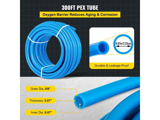 Pex Tubing, 1/' Pex Pipe 300ft Flexible Pex Hose Non Oxygen Barrier Pex Tube Coil 80-160psi Pex Water Line Blue Pex Piping for Hot & Cold Water...