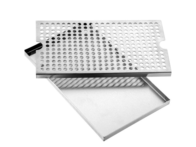 Beer Drip Tray, 304 Stainless Steel Kegerator Drip Trays with 4 Non-Slip Rubber Pads and Detachable Cover, Heat / Cold Resistant Beer Tower Drip...