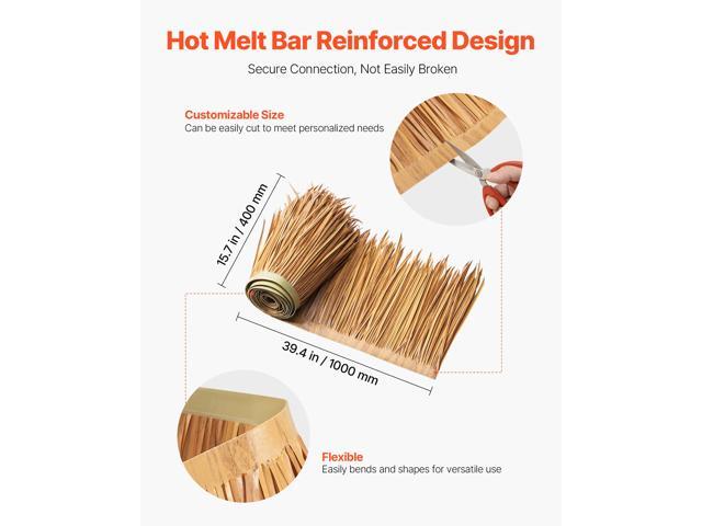 Artificial Thatch Grass Roof, 1.3 x3.2 ft Mexican Style Tiki Bar Hut Skirt Thatch Roofing Roll, Waterproof & Fire-Resistant, Palapa Duck Blind...
